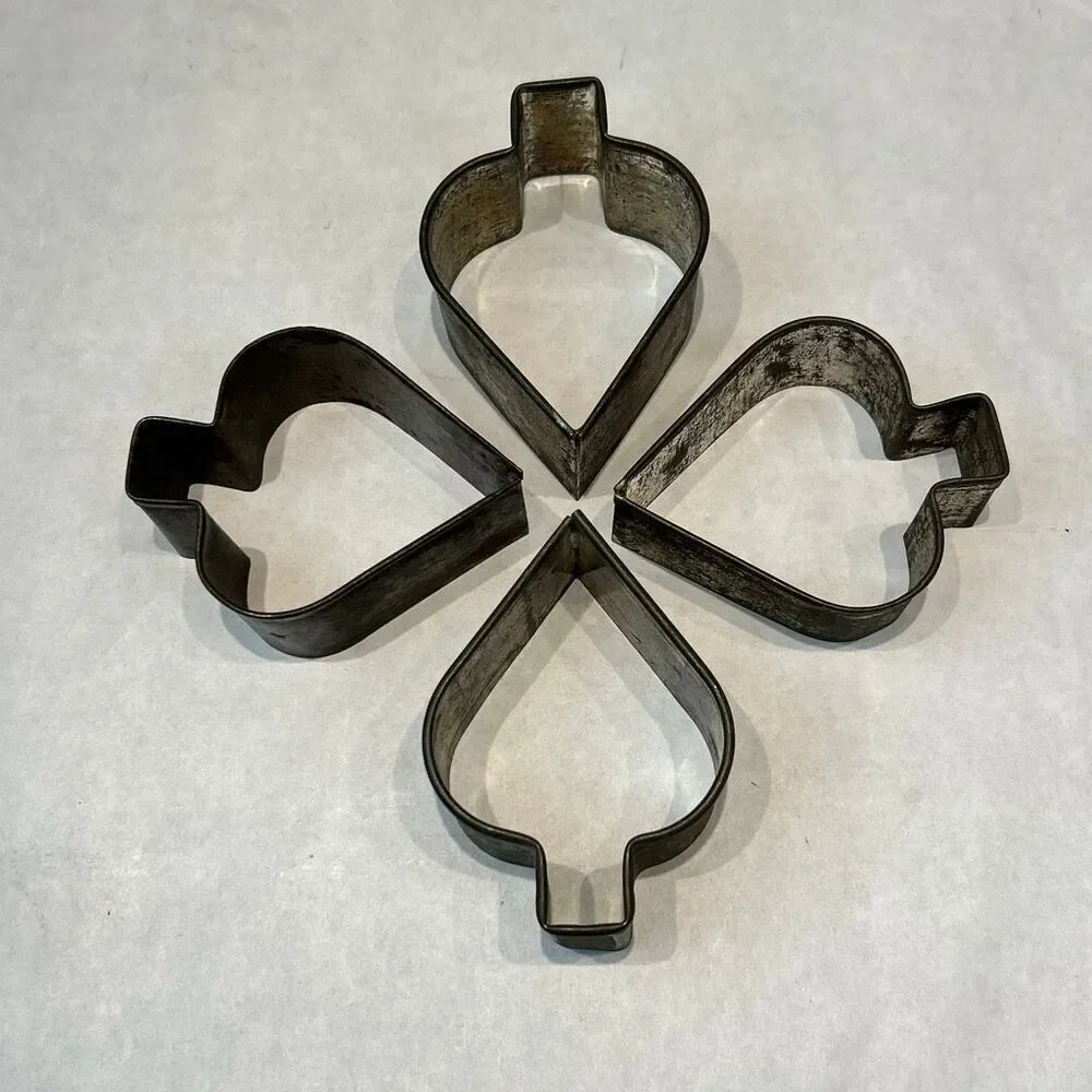 Vtg SET Aluminum Cookie Cutter Metal Spade Set of 4